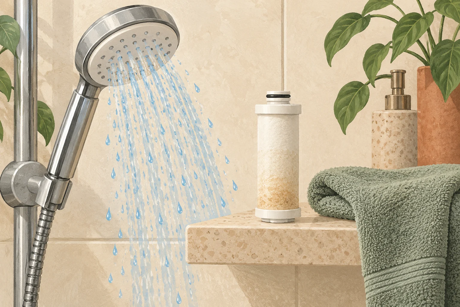 Do Korean shower filters soften hard water in Europe?