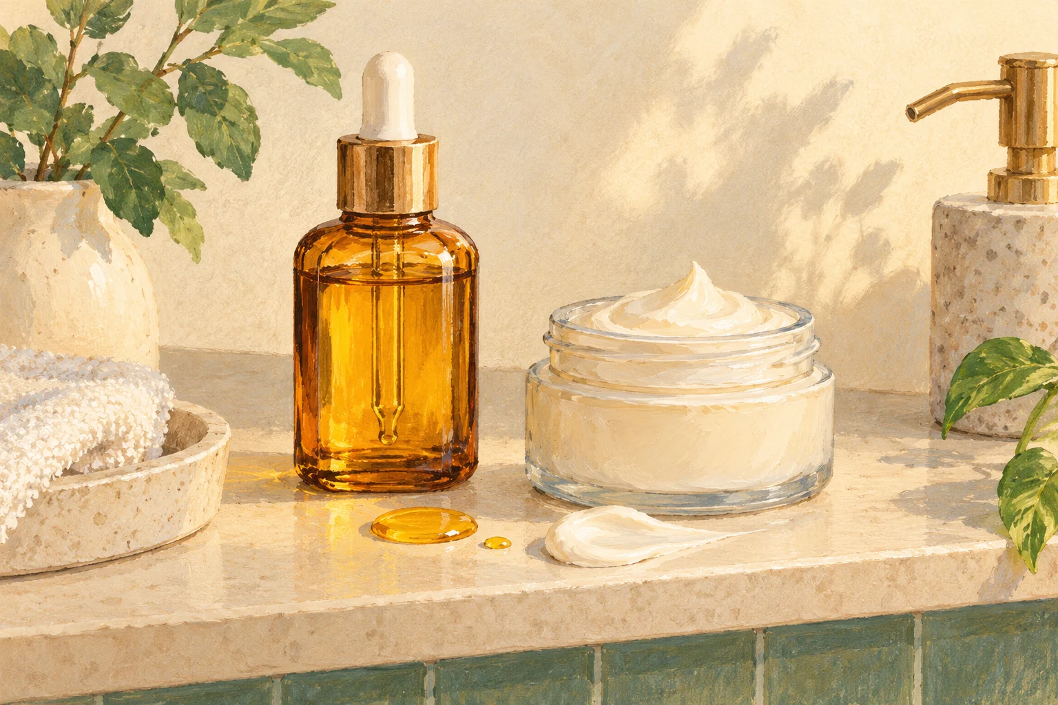 Face oil vs moisturiser: what your cream already does