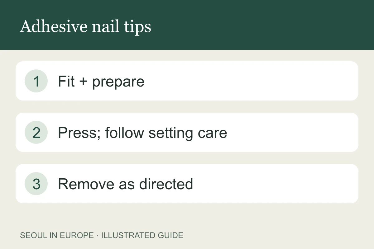 Press-on nails without a lamp: fit, timing and removal