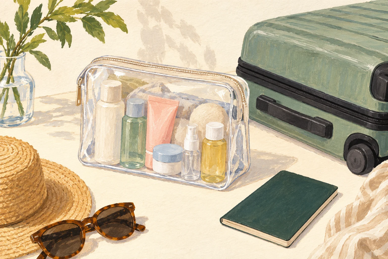 Packing Korean skincare in hand luggage: containers, creams and the trip home